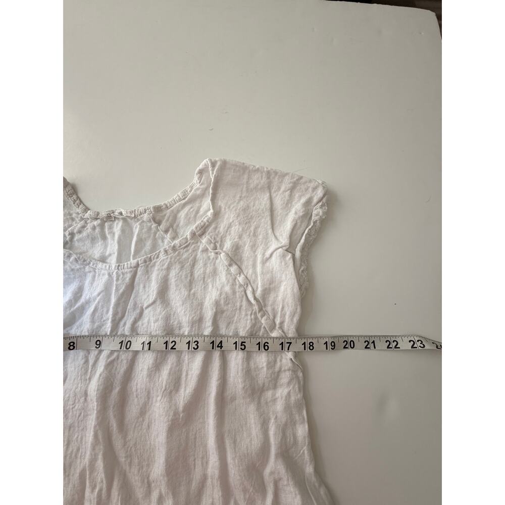 Catwalk Studio White Linen Dress with Raw Hem - Made in Italy - Picture 5 of 6